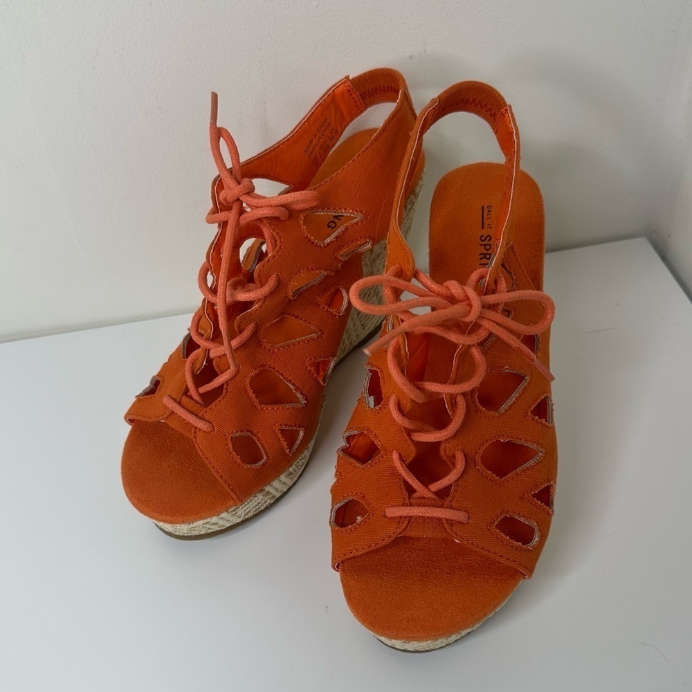 Call It spring wedge sandals women’s orange size 8